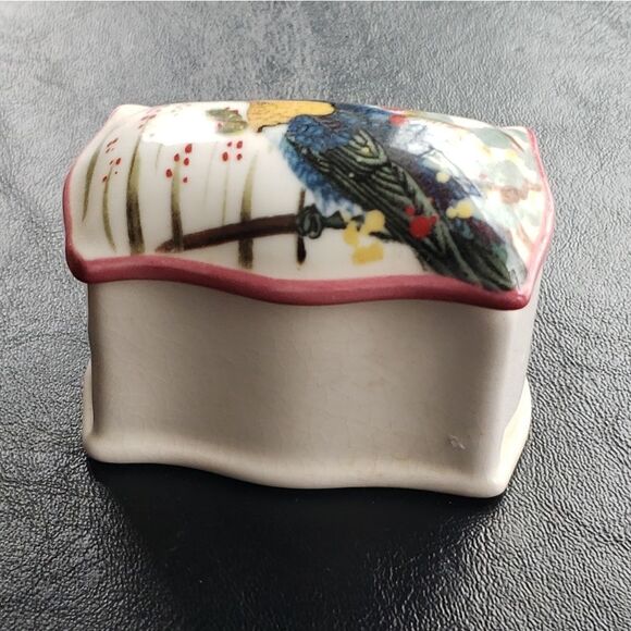 Decorative Bird Trinket Box - Blue and White - Picture 2 of 9